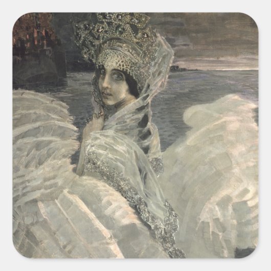 De Zwanprinses, 1900 Vierkante Sticker (Voorkant)