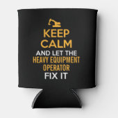 De zware materiaalexploitant houdt kalm blikjeskoeler (Voorkant)