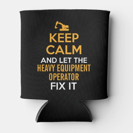 De zware materiaalexploitant houdt kalm blikjeskoeler (Voorkant)