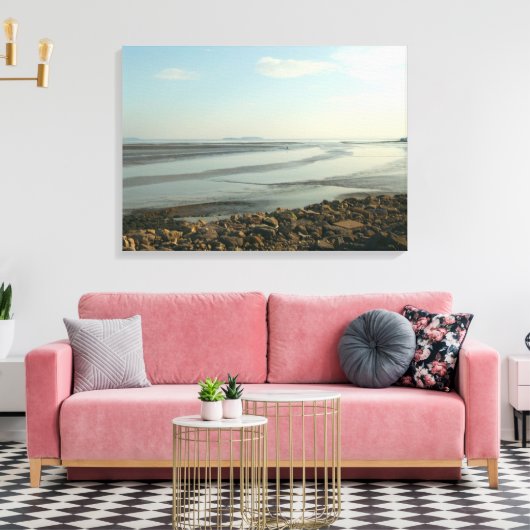 De zware stuarium nabij Cardiff Bay Canvas Afdruk (Insitu (Woonkamer))