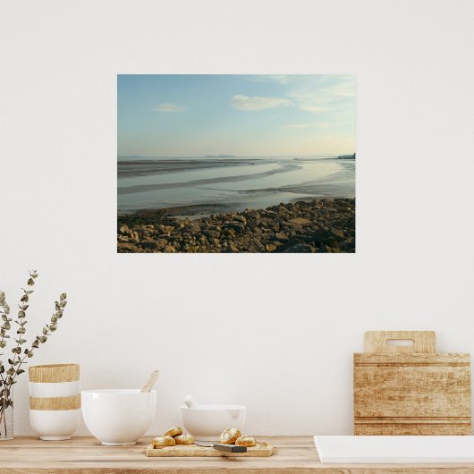 De zware stuarium nabij Cardiff Bay Poster (Keuken)