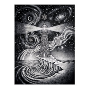 De zwart-wit spirit portal spirituele poster