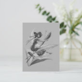 De zwart-wit Toenemende Maan van de Raaf van de Briefkaart (Staand voorkant)