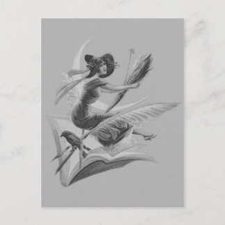 De zwart-wit Toenemende Maan van de Raaf van de Briefkaart