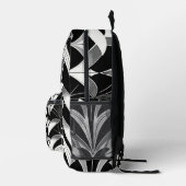 De zwart-witte finery bedrukte rugzak (Rechts)