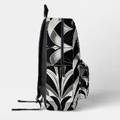 De zwart-witte finery bedrukte rugzak (Links)