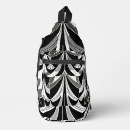 De zwart-witte finery sling bag