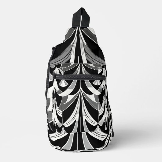 De zwart-witte finery sling bag (Voorkant)