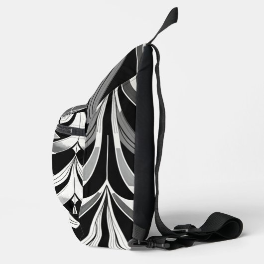 De zwart-witte finery sling bag (Rechts)