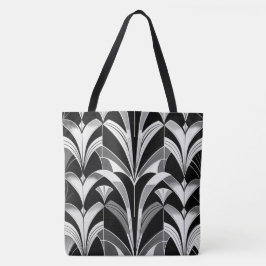 De zwart-witte finery tote bag