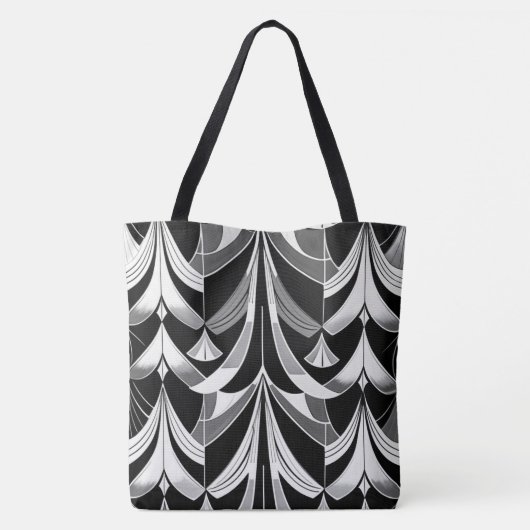 De zwart-witte finery tote bag (Achterkant)