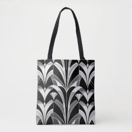 De zwart-witte finery tote bag