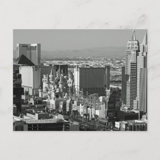 De Zwart-witte Foto van Las Vegas Briefkaart (Voorkant)
