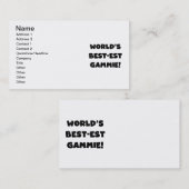 De Zwart-witte Giften van Gammie van het Visitekaartje (Voorkant / Achterkant)