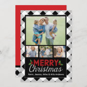 De zwart-witte Kaart van de Foto van Kerstmis van (Voorkant / Achterkant)