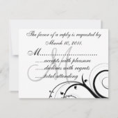 De zwart-witte Kaart van het Monogram RSVP (Achterkant)