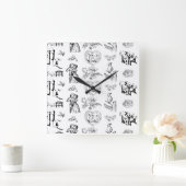 De zwart-witte Klok van de Muur van het Patroon To (Huis)