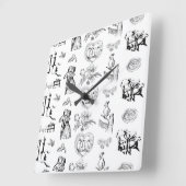 De zwart-witte Klok van de Muur van het Patroon To (Hoek)