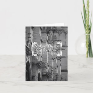 De Zwart-witte Reis Notecard Notre Dame van Parijs Kaart
