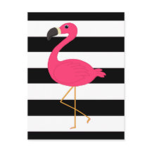 De zwart-witte Roze Flamingo van de Streep