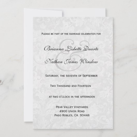 De zwart-witte Sjabloon van het Monogram van het Kaart (Achterkant)