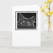 De zwart-witte Spatie van het Wenskaart van de Kat Kaart (Gele Bloem)