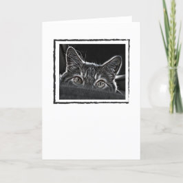 De zwart-witte Spatie van het Wenskaart van de Kat Kaart