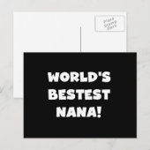 De Zwart-witte T-shirts van Bestest Nana van de Briefkaart (Voorkant / Achterkant)