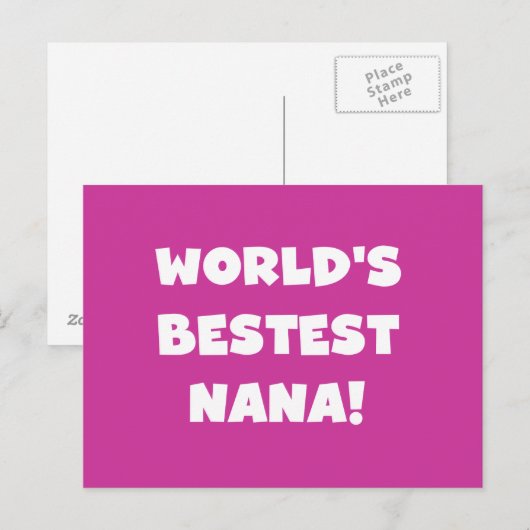 De Zwart-witte T-shirts van Bestest Nana van de Briefkaart (Voorkant / Achterkant)