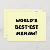 De Zwart-witte T-shirts van Memaw van het Briefkaart (Voorkant / Achterkant)