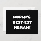De Zwart-witte T-shirts van Memaw van het Briefkaart (Voorkant / Achterkant)