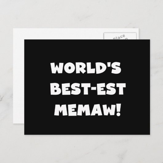 De Zwart-witte T-shirts van Memaw van het Briefkaart (Voorkant / Achterkant)