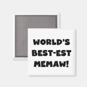 De Zwart-witte T-shirts van Memaw van het Magneet (Voorkant / Achterkant)