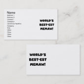 De Zwart-witte T-shirts van Memaw van het Visitekaartje (Voorkant / Achterkant)