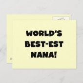 De Zwart-witte T-shirts van Nana van het Briefkaart (Voorkant / Achterkant)