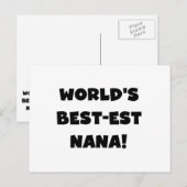 De Zwart-witte T-shirts van Nana van het Briefkaart (Voorkant / Achterkant)