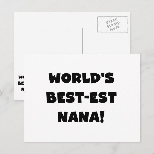 De Zwart-witte T-shirts van Nana van het Briefkaart (Voorkant / Achterkant)