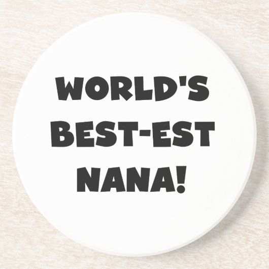 De Zwart-witte T-shirts van Nana van het Zandsteen Onderzetter (Voorkant)