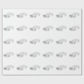 De zwart-witte Tekening van het Potlood van Dodge Cadeaupapier (Vlak)