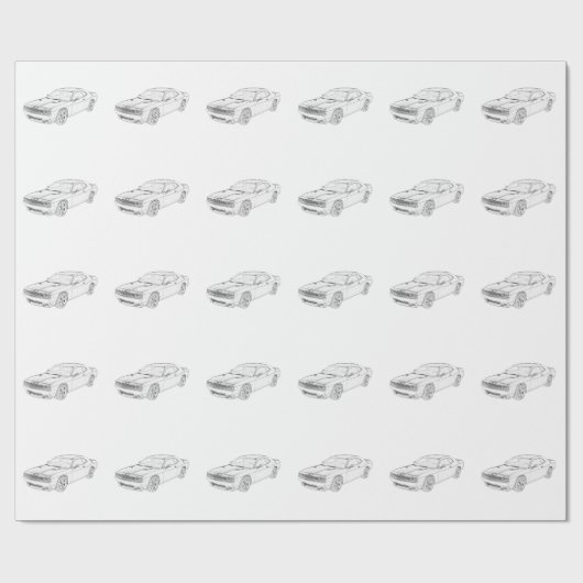 De zwart-witte Tekening van het Potlood van Dodge Cadeaupapier (Vlak)