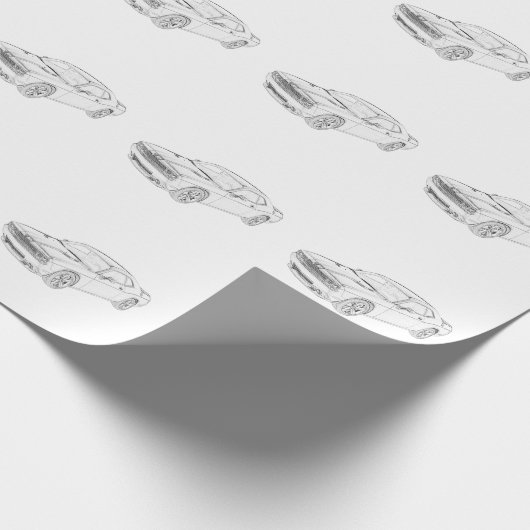 De zwart-witte Tekening van het Potlood van Dodge Cadeaupapier (Hoek)