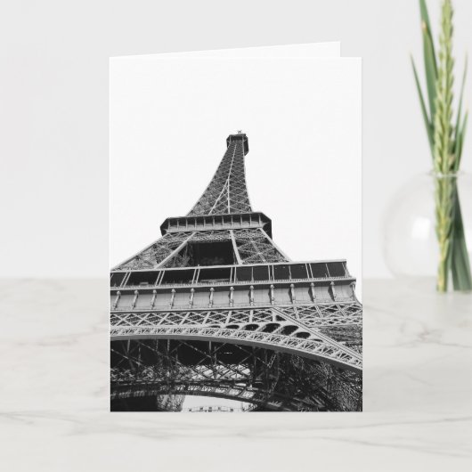 De zwart-witte Toren van Eiffel Kaart (Voorkant)