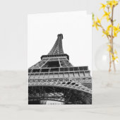 De zwart-witte Toren van Eiffel Kaart (Gele Bloem)