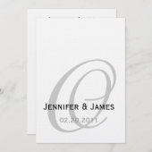 De zwart-witte Uitnodiging van het Huwelijk van (Voorkant / Achterkant)