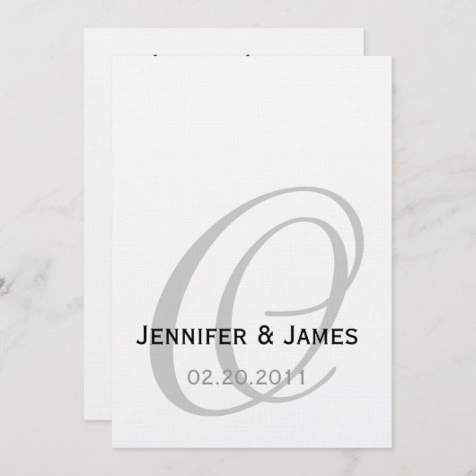 De zwart-witte Uitnodiging van het Huwelijk van (Voorkant / Achterkant)