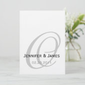 De zwart-witte Uitnodiging van het Huwelijk van (Staand voorkant)