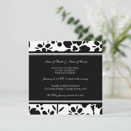 De zwart-witte Uitnodigingen van de Partij van het (Staand voorkant)