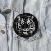 De zwart-witte Vintage Button van de Tijger (In situ)