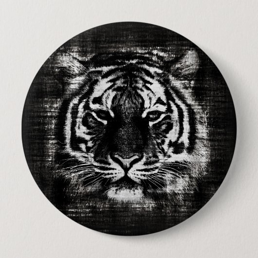 De zwart-witte Vintage Button van de Tijger (Voorkant)
