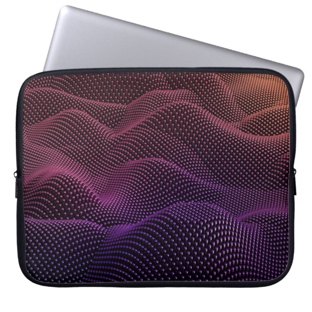 De zwarte achtergrond van de meetkunde van de tech laptop sleeve (Voorkant)